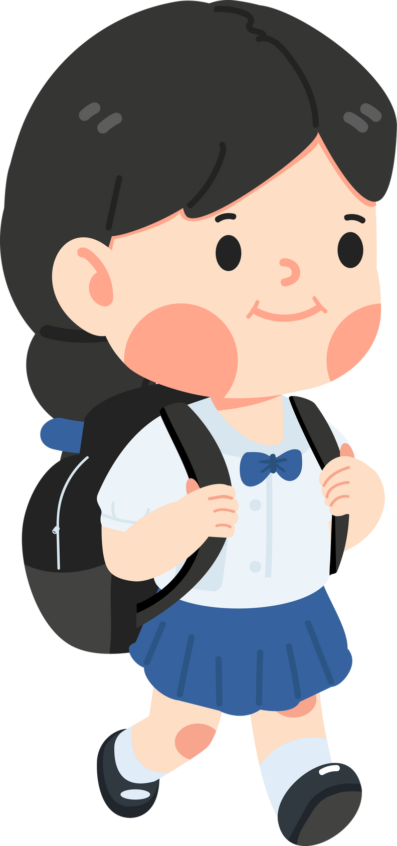 Kid student with backpack