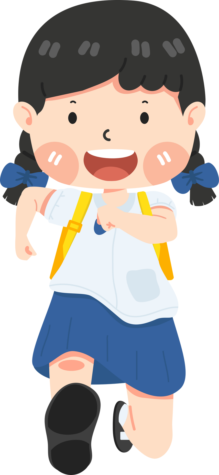 Girl student Running children flat