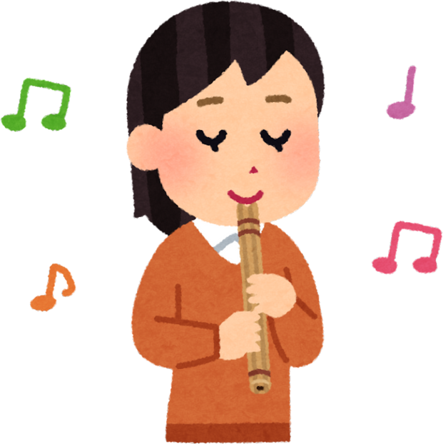Illustration of a Woman Playing a Quena Flute